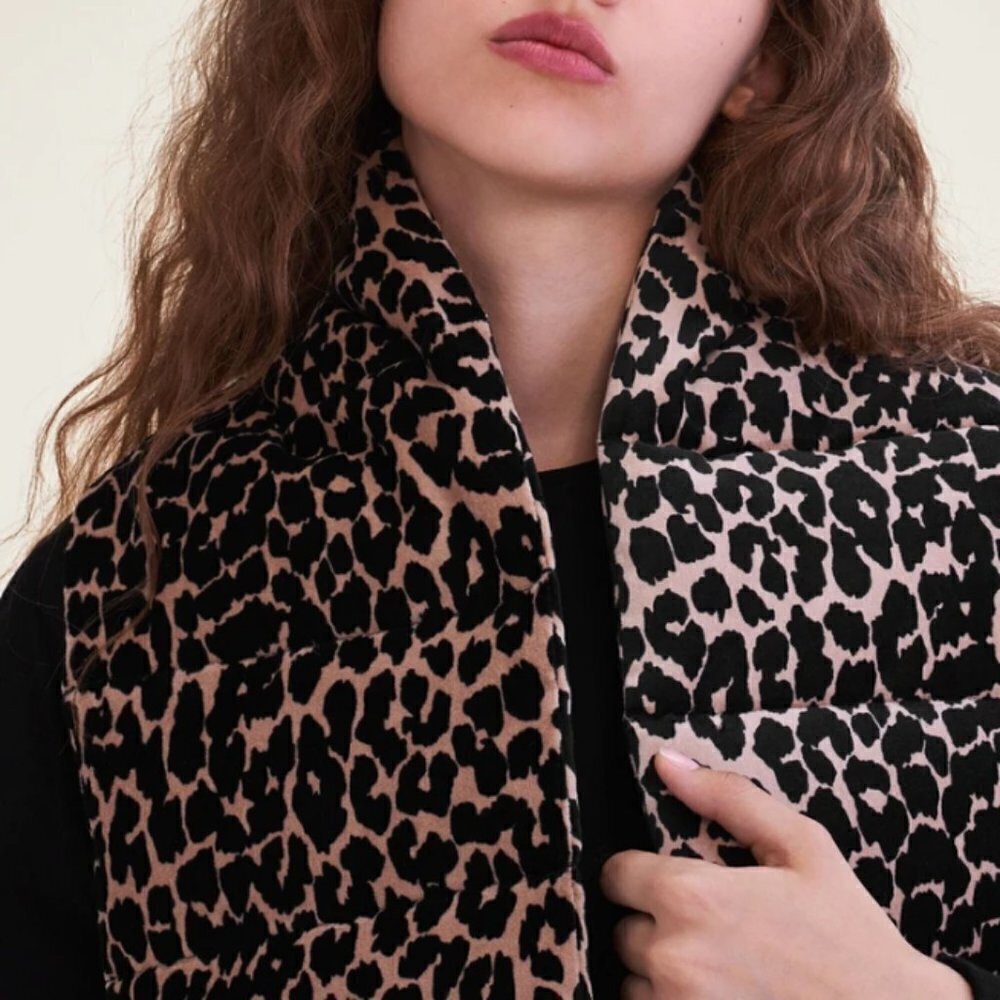 💕MAJE💕 Leopard Print Quilted Scarf